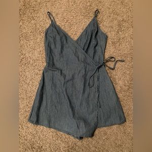 Blashe Blue & White Striped Romper. Size Medium.